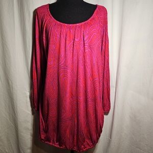 Michael Kors Red & Pink Soft Sexy Top Sz L